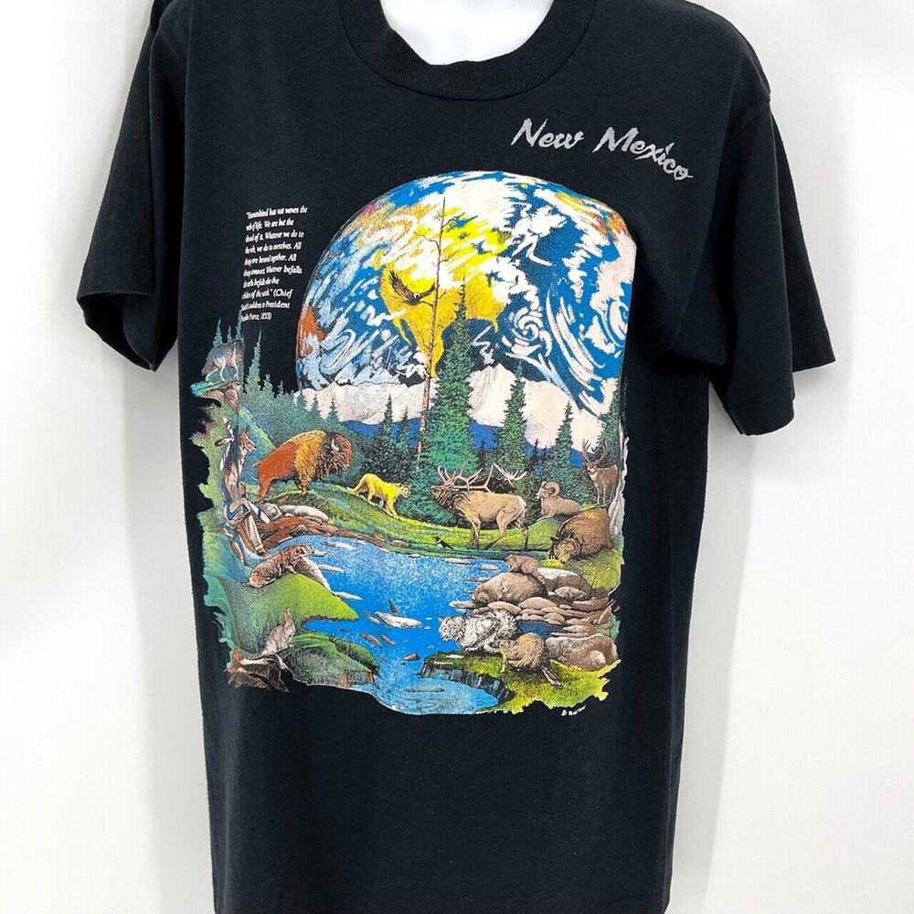 Vintage 80s New Mexico T-Shirt Rag Tops Chief Seattle Size M Screen Stars Best